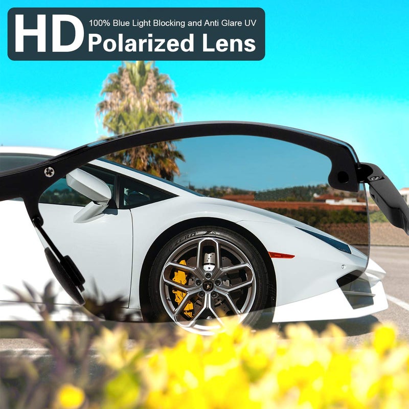 YIMI Men's photochromic lenses Polarized Driving Sunglasses transition safety Eyewear Day and Night Vision Glasses For Women (photochromic/Black Frame Black lens) - Image 5